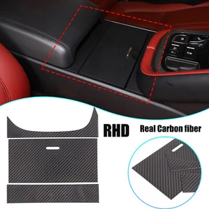 RHD Real Carbon Fiber Center Cup Holder Panel Trim For Jaguar F-TYPE 2013-2024 - Picture 1 of 14