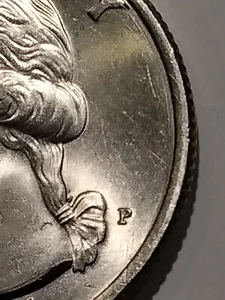 2021P Washington Crossing The Delaware quarter Obverse Die Chip on the Pony Tail - Bild 1 von 5