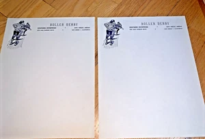 2 - Vintage Unused ROLLER DERBY, SAN DIEGO ARENA - STATIONERY 8th & Harbor Drive - Picture 1 of 4