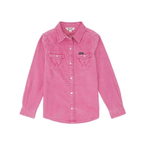 Wrangler Youth Girl's Western Rose Pink Snap Corduroy Shacket 112355823 - Picture 1 of 14