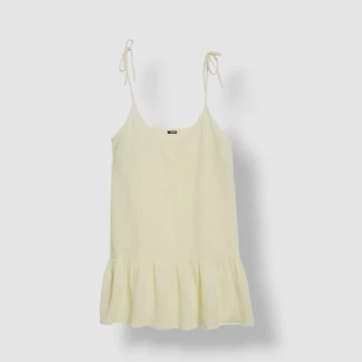 Vestido sin mangas Monrow para mujer amarillo fácil de gasa de algodón orgánico talla L $143 Foto 1 de 4