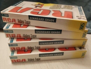 Vintage VHS 4-Piece Video Tapes RCA T-120H 6-Hours Blank NEW Sealed - Picture 1 of 7