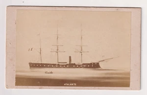 Navire de guerre CDV Corvette cuirassée ATALANTE - Vintage albumen print c.1870 - Picture 1 of 1
