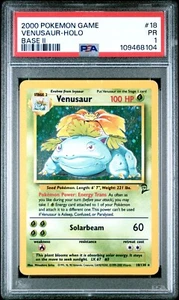 Venusaur 18/130 Holo Rare Base Set 2 PSA 1 Pokemon Card  - Picture 1 of 2