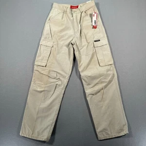 Vintage Unionbay Cargo Pants Boys 18 Beige Straight Leg Utility Pockets Jeans - Picture 1 of 22