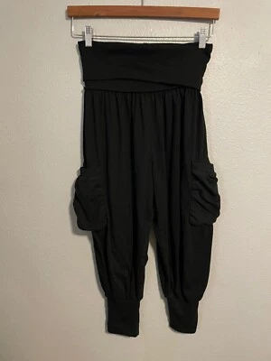 L.A.M.B. Gwen Stefani Womens Jogger Pants Petite Small Black Grunge Y2K Rare - Image 1 of 4