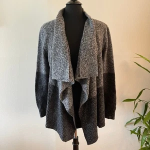 The Kooples Wool Blend Cardigan Womens Medium Grey Black Open Front Casual Basic - Picture 1 of 9