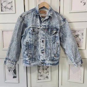 Vintage Levi’s Acid Wash Denim Trucker Jacket 57508 USA Made Size Medium - Picture 1 of 14