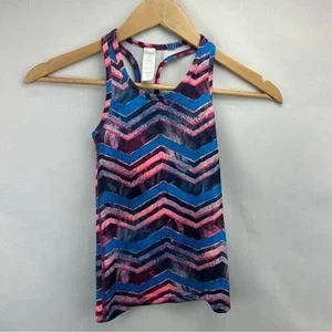 Ivivva (lululemon) Racer Back Tank Top Abstract Chevron Girls Size 6 - Picture 1 of 3