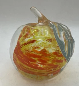 Kent Helms 82 Peach Apple paperweight Red Orange Gold - Picture 1 of 6