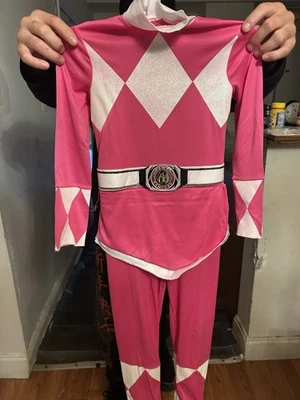 Disfarce Pink Ranger Deluxe Fantasia Infantil, Rosa, Tamanho/(4-6x) - Imagem 1 de 4