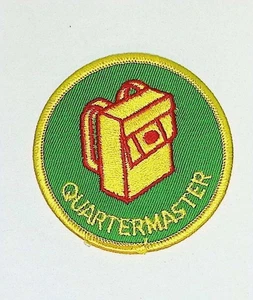 BSA Quartermaster Position Patch Green Twill Yellow Border - Picture 1 of 3