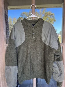 Cabela's WindShear Heavy Wool Sweater Lined Shooting Field Hunting Mens XL Olive - Picture 1 of 17