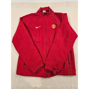 Nike Manchester United Jacket Full Zip Soccer Track Jacket Red XL - Stained - Picture 1 of 11