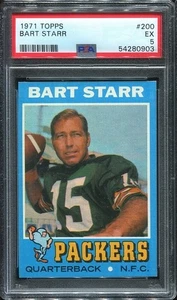 1971 Topps #200 Bart Starr PSA 5 Green Bay Packers HOF University of Alabama - Bild 1 von 1