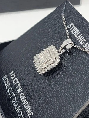 Victoria Towsend plata de ley 18" 1/2 ct T.W. Collar colgante cuadrado de diamantes Foto 1 de 4