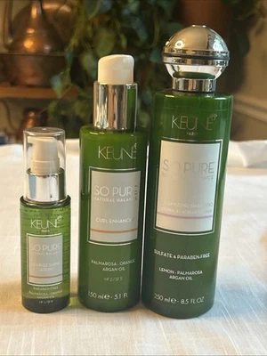 KEUNE Natural Balance So Pure, Set of 3, Shampoo, Curl Enhancer & Serum Kit - Image 1 of 4
