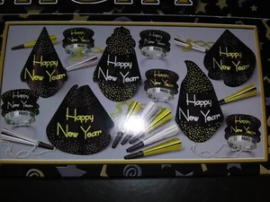 Midnight Black/Gold/Silver New Year s Eve Party Kit for 10 New - Unused - Picture 1 of 1