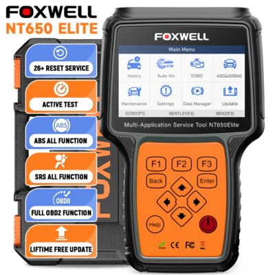 Foxwell NT650 Elite Bidirectional Car OBD2 Scanner Diagnostic Tool ABS SRS Oil - Image 1 of 4