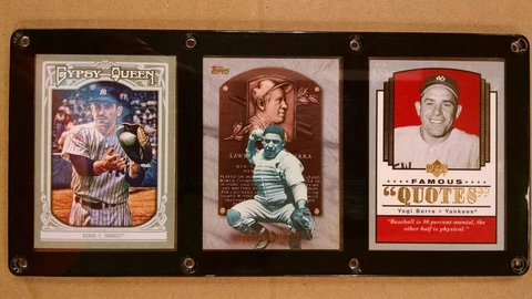 YOGI BERRA 3 CARD PLAQUE SCREWDOWN NEW YORK YANKEES HOF Cover