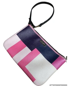 KATE SPADE GRANT STREET LOLLY WRISTLET COLOR BLOCK PARTY SAFFIANO VINYL PINK BL  - Picture 1 of 10