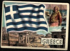 Trade Card, A&BC Chewing Gum, FLAGS OF THE WORLD, 1959, Large, Greece, #13