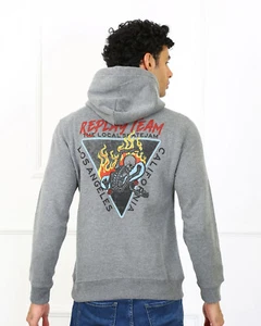 Replay Team Men's Designer Graphic Pullover Hoodie Sweatshirt Hoody Branded - Picture 1 of 6