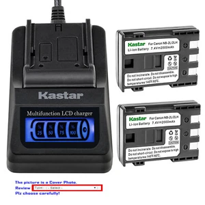 Kastar Battery LCD Quick Charger for Canon OEM NB-2LH 2L Genuine CB-2LW E160814 - Picture 1 of 11