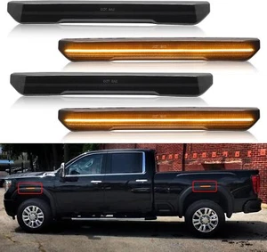 For 20-24 GMC Sierra 2500HD 3500HD Smoked Lens LED Front+Rear Side Marker Lights - Bild 1 von 19
