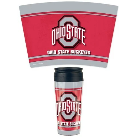 OHIO STATE BUCKEYES 16 OZ INSULATED TRAVEL COFFEE MUG HOT COLD NCAA LICENSED Cover