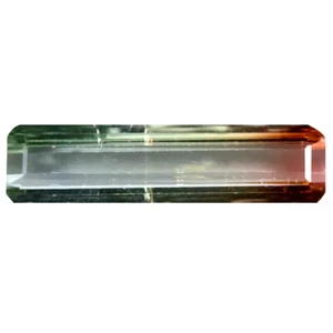 3.60 ct Impressive Octagon (21 x 5 mm) Un-Heated Brazil Bi-Color Tourmaline - Picture 1 of 2