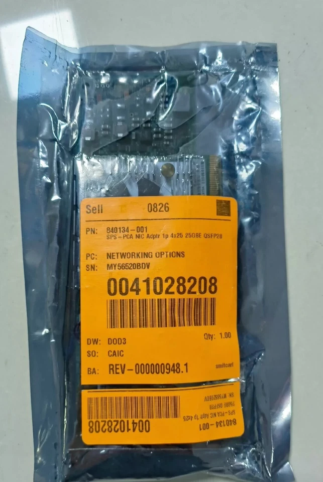 HP Ethernet 4x25Gb Single-Port 620QSFP28 Network Adapter 840134-001 817762-B21 - Image 1 of 1