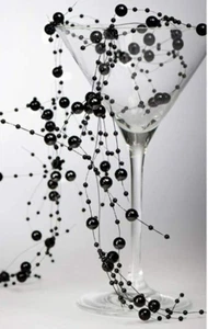 PEARL BEAD GARLAND BLACK - Decor, party, wedding, events, Xmas- V - Picture 1 of 1