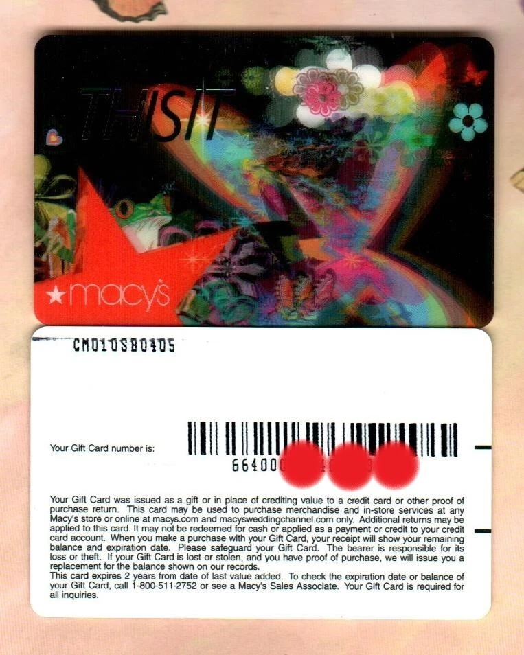 MACY'S This Is It ( THISIT ), Flowers ( 2005 ) Lenticular Gift Card ( $0 ) V1 - Image 1 of 1