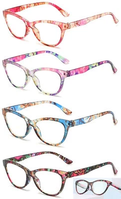 Women's Reading Glasses Floral Flowers Print Eyeglasses Anti Blue Light Readers - Image 1 of 4