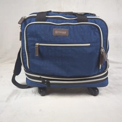 "Bolsa de equipaje de mano expandible Biaggi Zipsak azul con ruedas 18"""  Foto 1 de 4