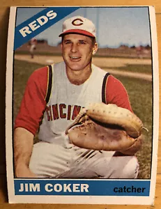 1966 Topps Jim Coker Baseball Card #292 Reds Catcher Low-Grade - Picture 1 of 2