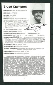 Bruce Crampton Senior Golf Player - Hand Signed from 1989 Senior PGA Media Guide - Picture 1 of 1