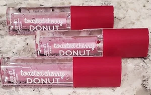 3 Toasted Cherry Donut HEART Shaped Lip Gloss SEALED Bath & Body Works New - Picture 1 of 3