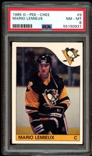 Mario Lemieux Rookie Card 1985-86 O-Pee-Chee #9 PSA 8