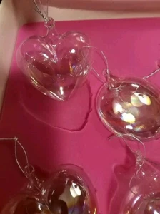 Hand Blown Vintage Iridescent Glass Ornament 13 Teardrop Round Icicle & Heart - Bild 1 von 5