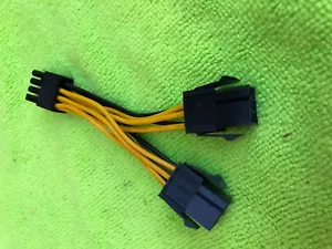 PNY Dual 6 Pin Female To 8 Pin Male PCIE VGA Power Cable for ATI RADEON NVIDIA - Picture 1 of 3