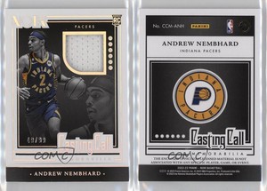 2022 Panini Noir Casting Call Memorabilia /99 Andrew Nembhard #CCM-24 Rookie RC