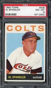 1964 Topps Baseball #406 Al Spangler PSA 8