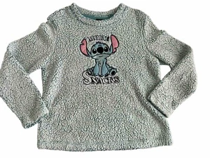 Disney Lilo & Stitch Kids Top Small 4-6 Sherpa More Snacks Warm Comfy Sleepwear - Picture 1 of 8