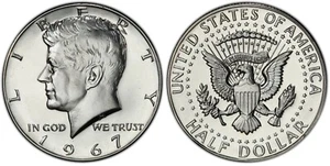 Kennedy 1967 medio dólar SMS 40 % plata juego especial como nuevo.*GEM BU* Envío Gratis - Imagen 1 de 1