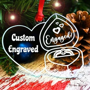 Adorno de Navidad 2020 personalizado esmerilado blanco para propuesta de acrílico de compromiso - Imagen 1 de 8
