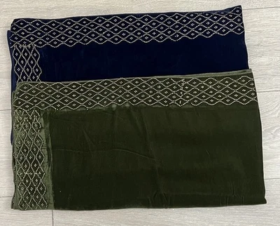 11A/Mantón de Terciopelo para Damas/Bufanda/Envoltura/Chadar Lujoso Tejido Fino con Bordado Foto 1 de 4