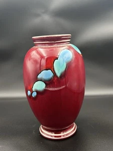 Poole Pottery Red Volcano Vase. 23cm Tall, First Class Condition - Picture 1 of 6