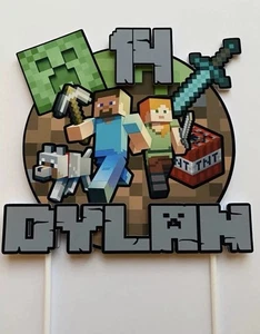 Personalisierter Gamer Cake Topper - Individuelle Computer Figur Geburtstag Dekoration - Bild 1 von 5